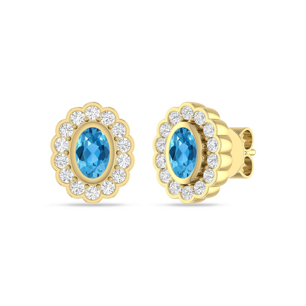 Yellow Gold - Blue Topaz