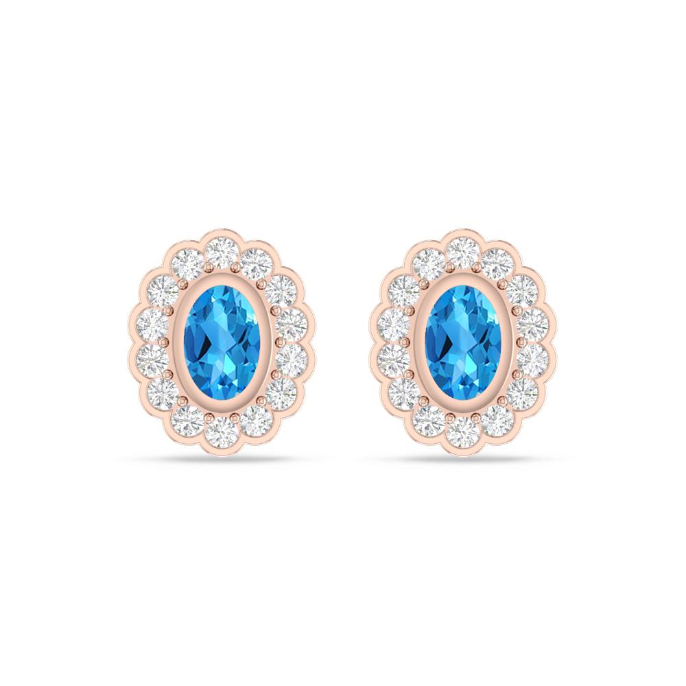 Rose Gold - Blue Topaz