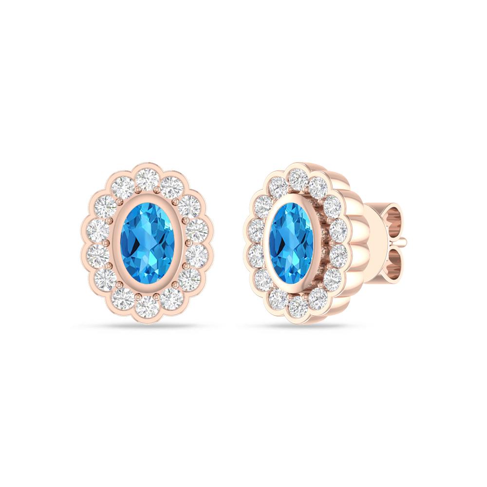 Rose Gold - Blue Topaz