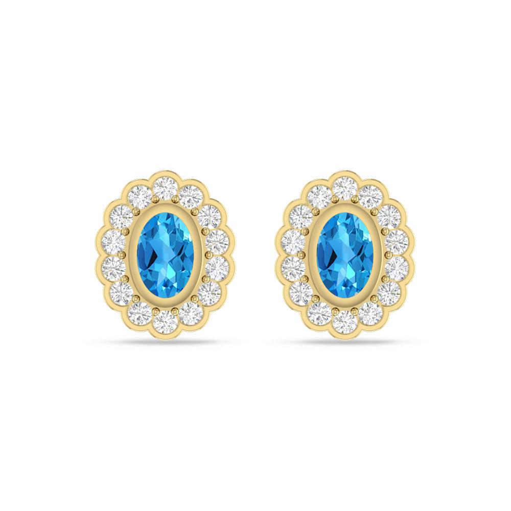 Yellow Gold - Blue Topaz