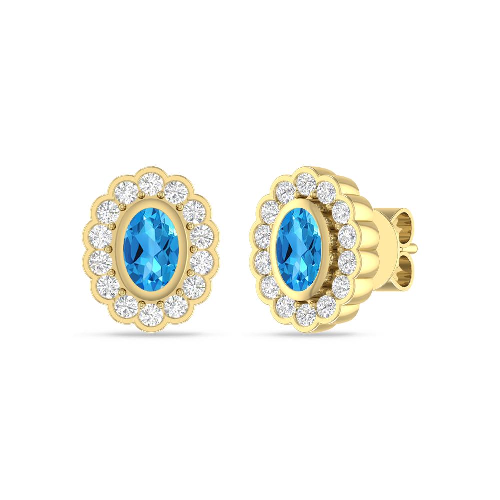 Yellow Gold - Blue Topaz