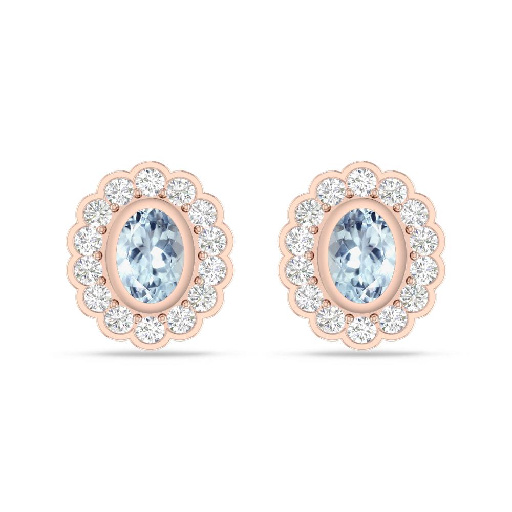 Rose Gold - Aquamarine