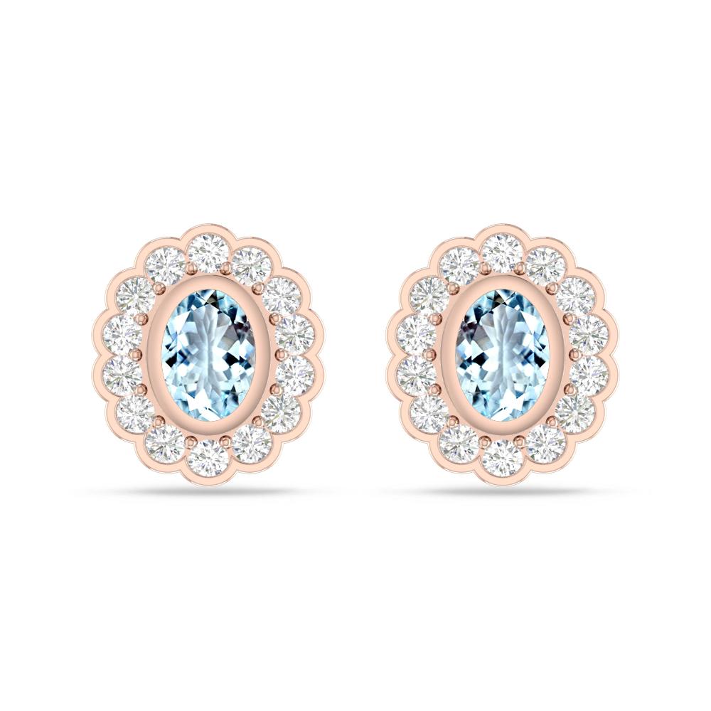 Rose Gold - Aquamarine