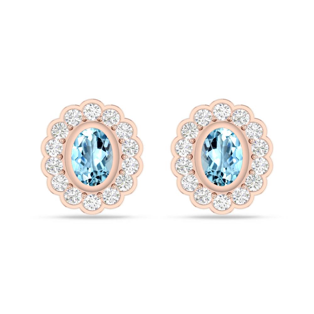 Rose Gold - Aquamarine