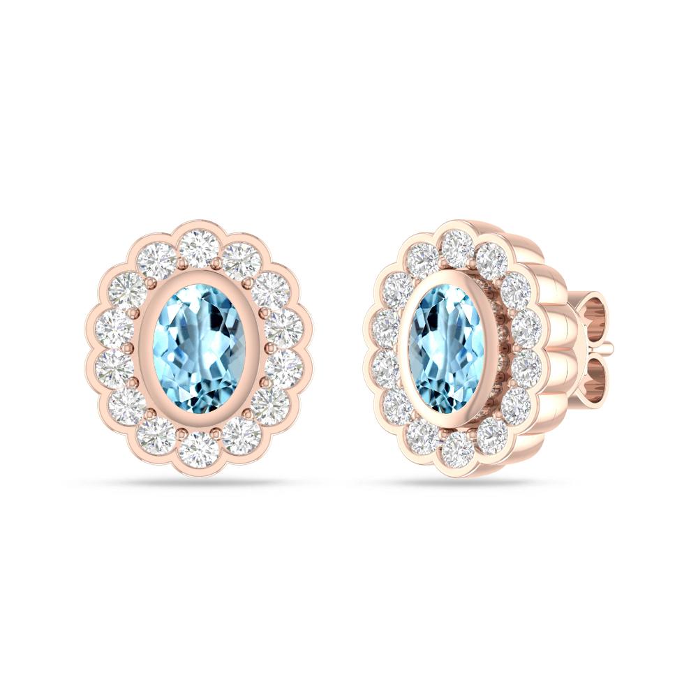 Rose Gold - Aquamarine