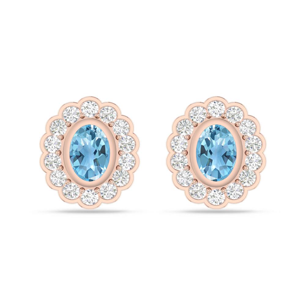 Rose Gold - Blue Topaz