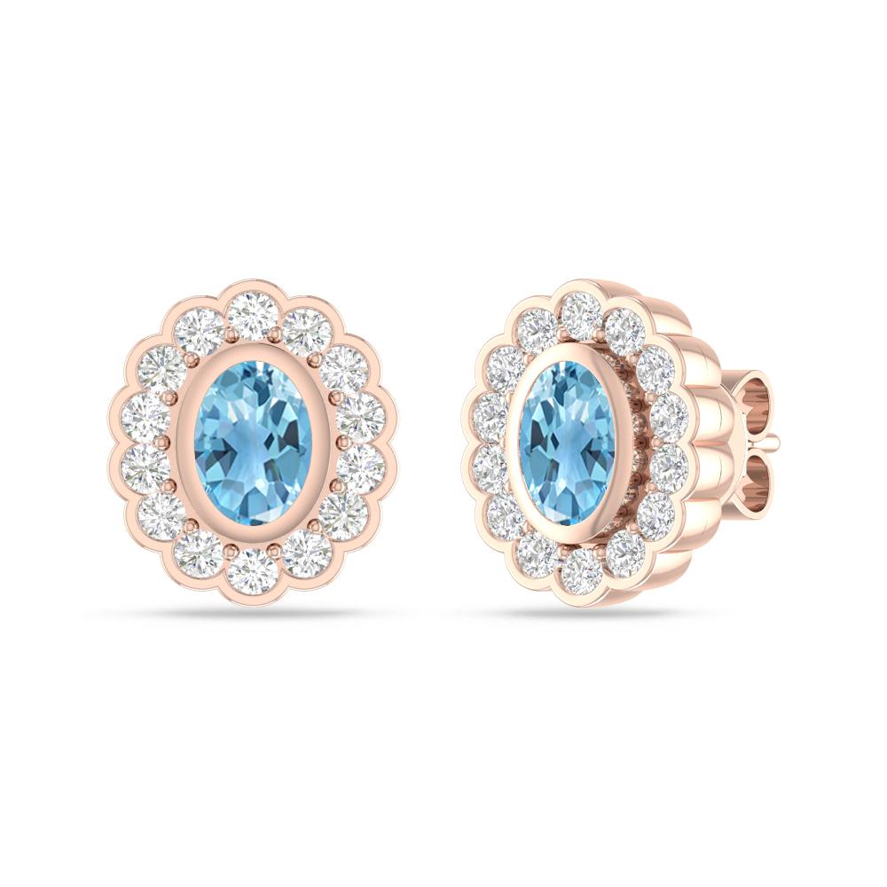 Rose Gold - Blue Topaz