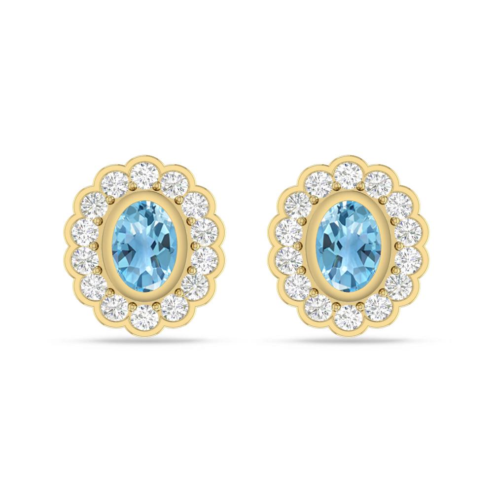 Yellow Gold - Blue Topaz