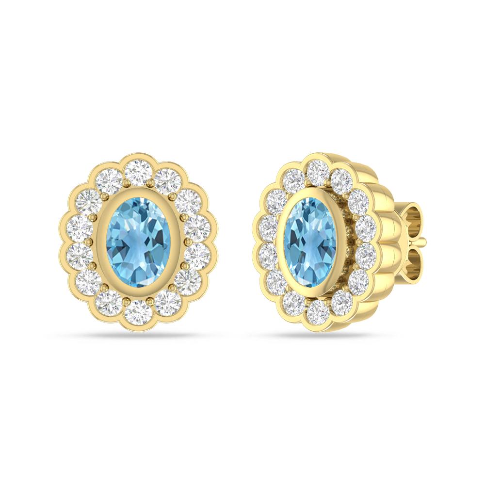 Yellow Gold - Blue Topaz
