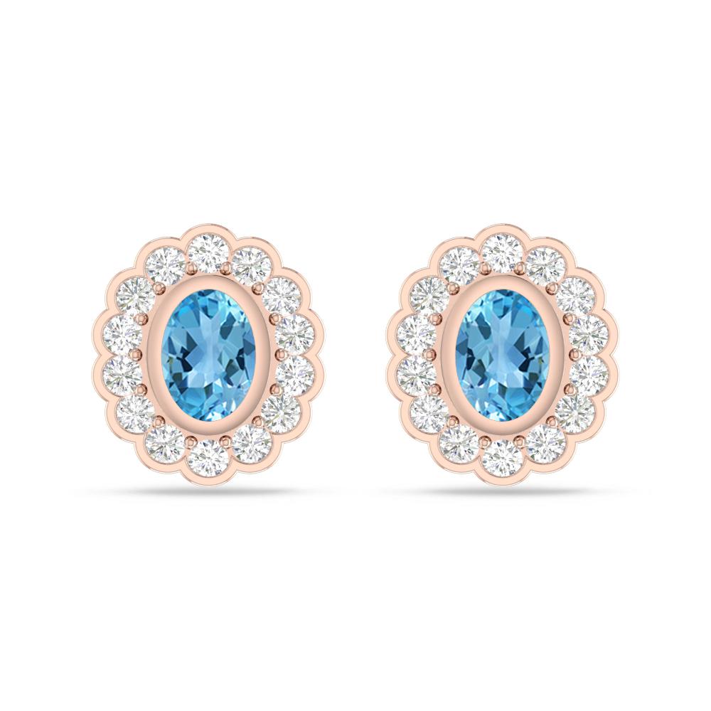 Rose Gold - Blue Topaz