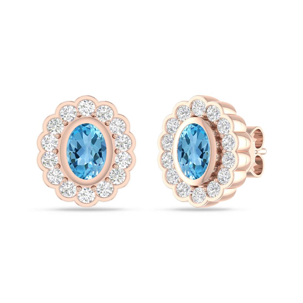 Rose Gold - Blue Topaz