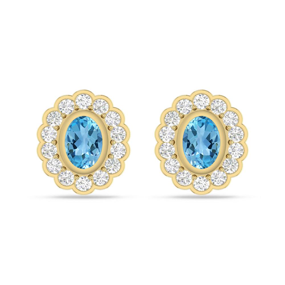 Yellow Gold - Blue Topaz