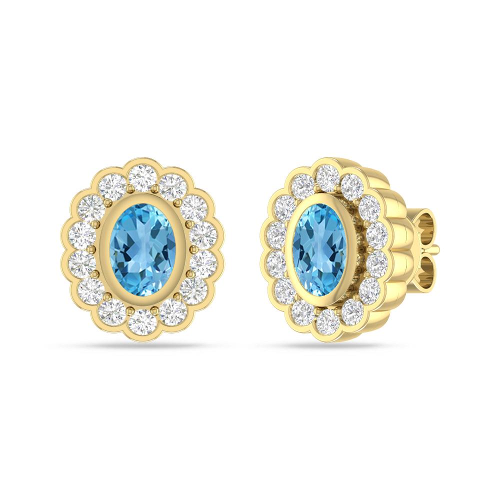 Yellow Gold - Blue Topaz