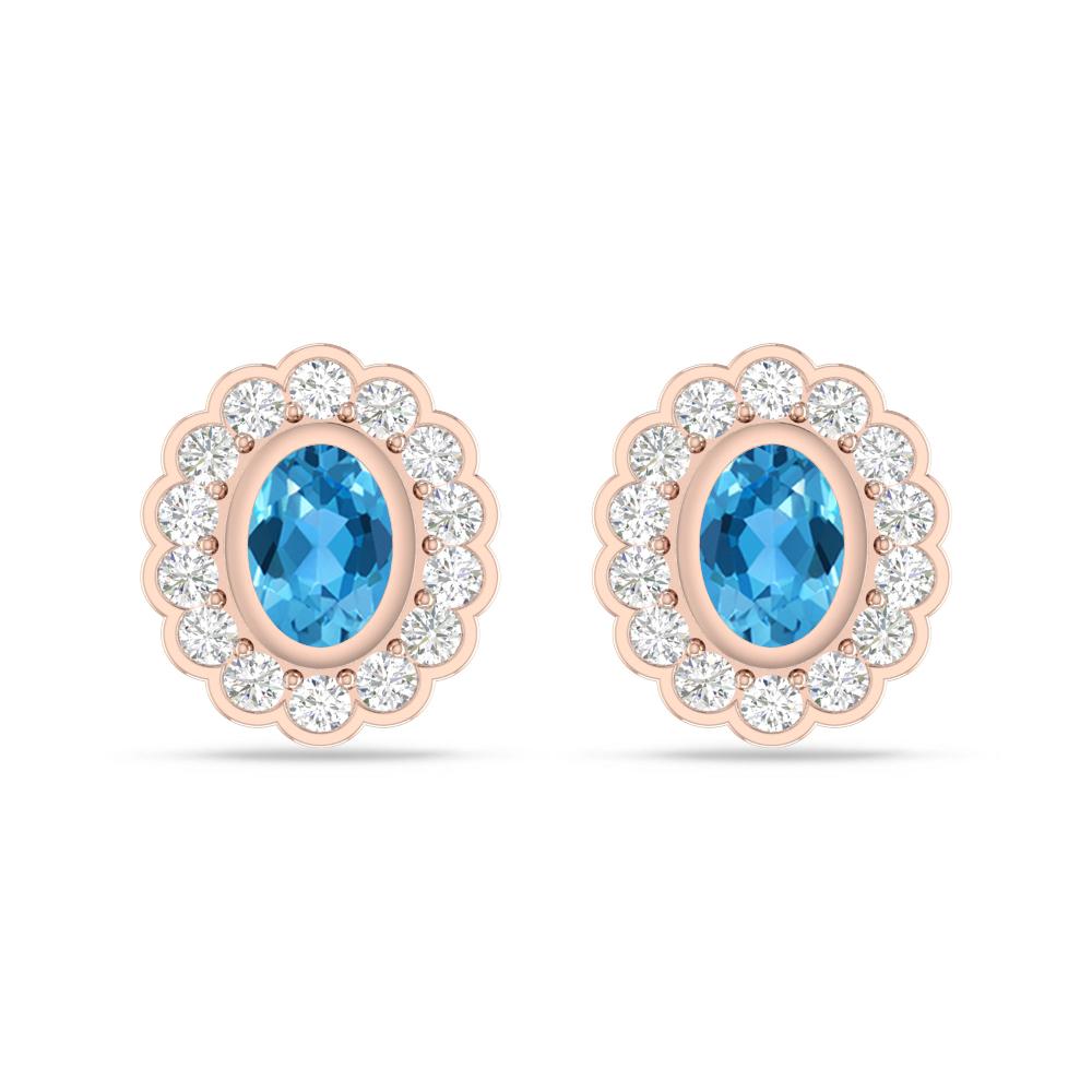Rose Gold - Blue Topaz