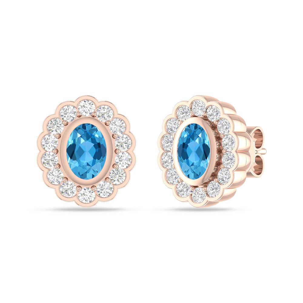 Rose Gold - Blue Topaz
