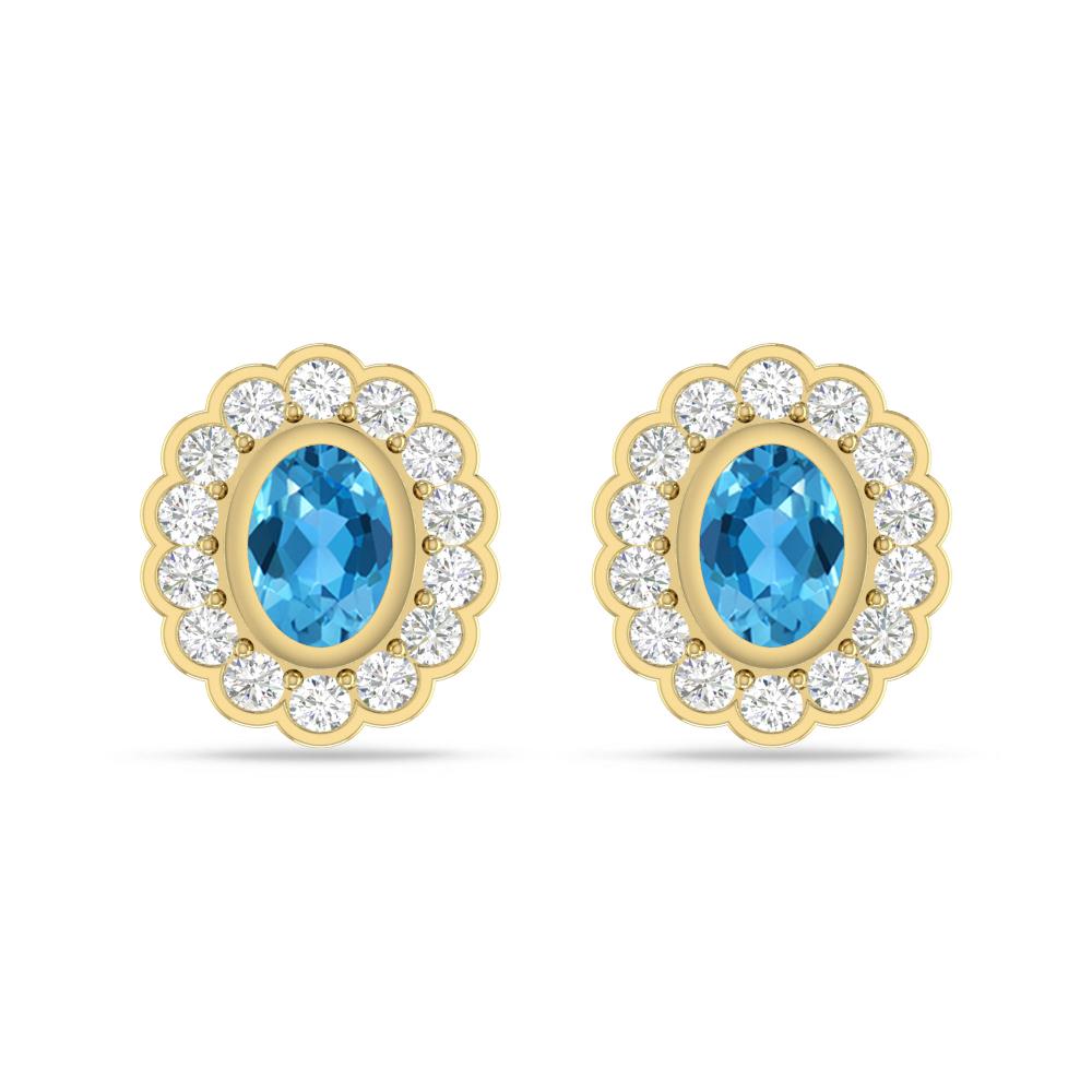 Yellow Gold - Blue Topaz
