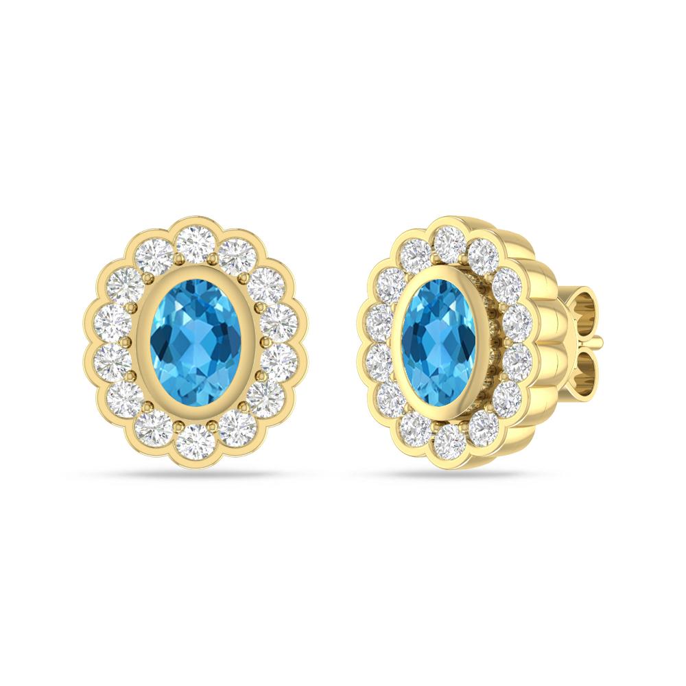Yellow Gold - Blue Topaz