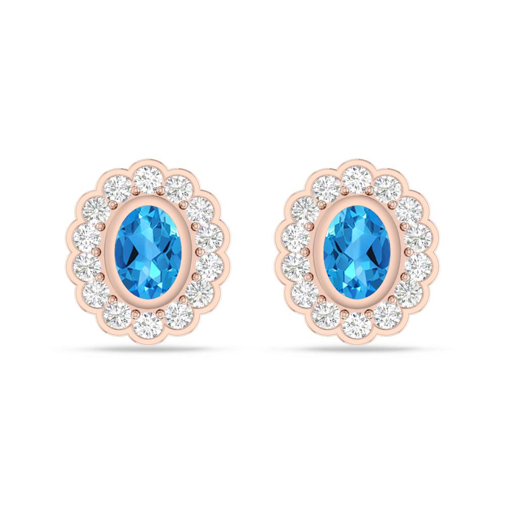 Rose Gold - Blue Topaz