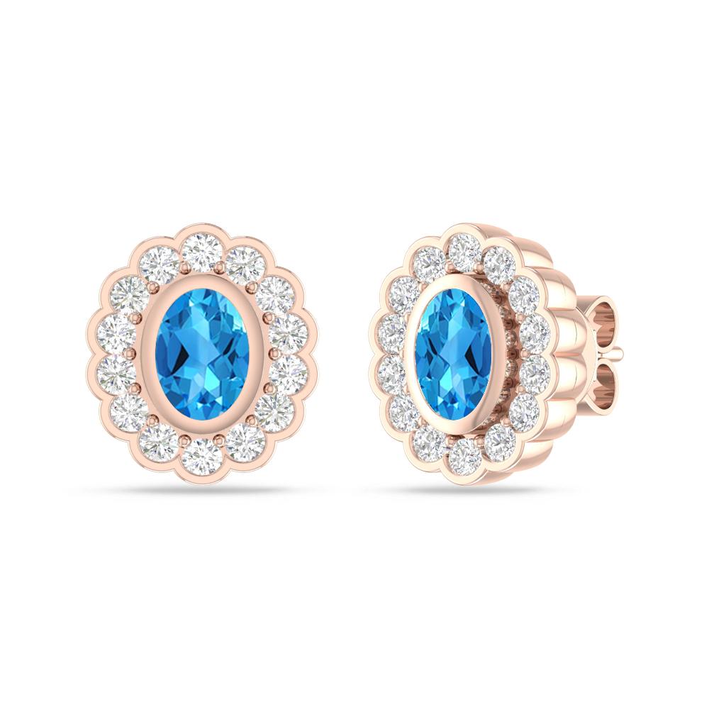 Rose Gold - Blue Topaz