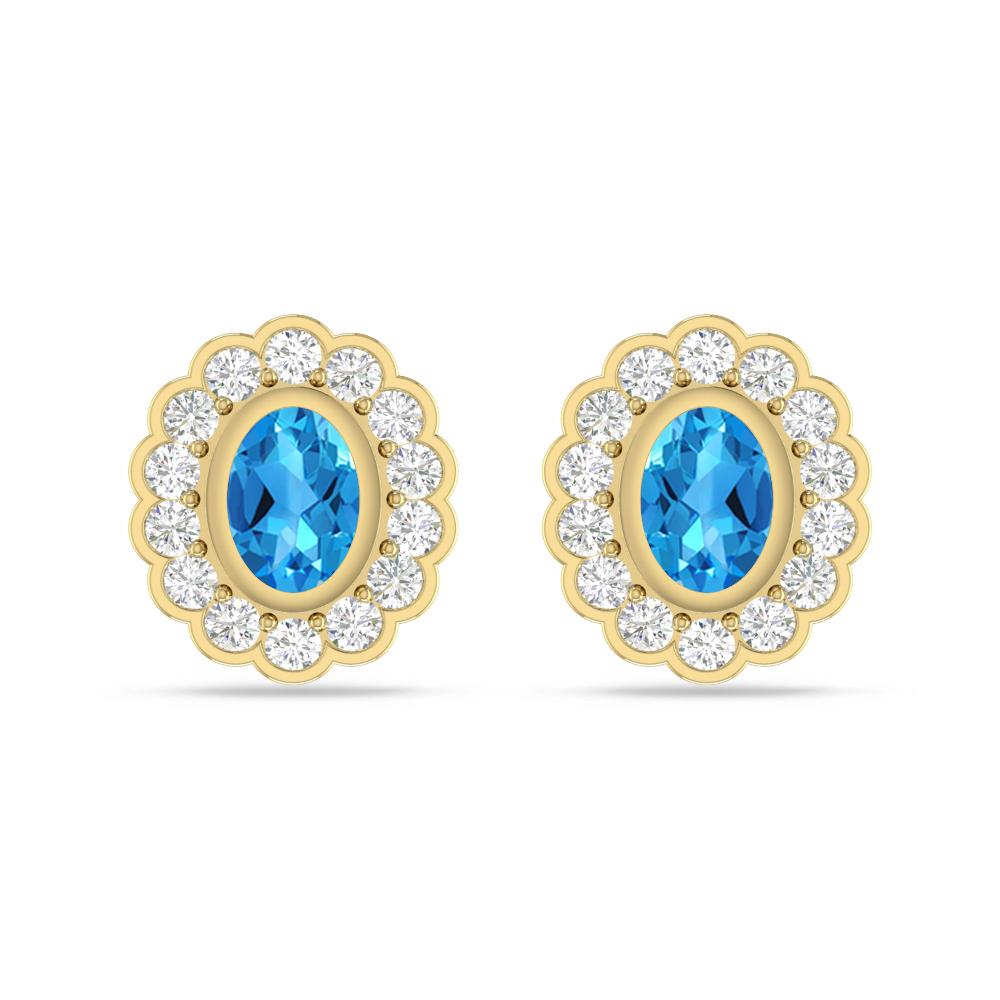 Yellow Gold - Blue Topaz