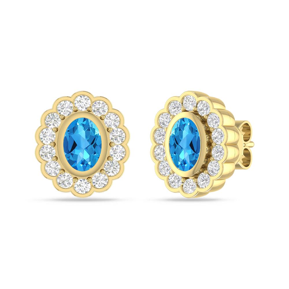 Yellow Gold - Blue Topaz