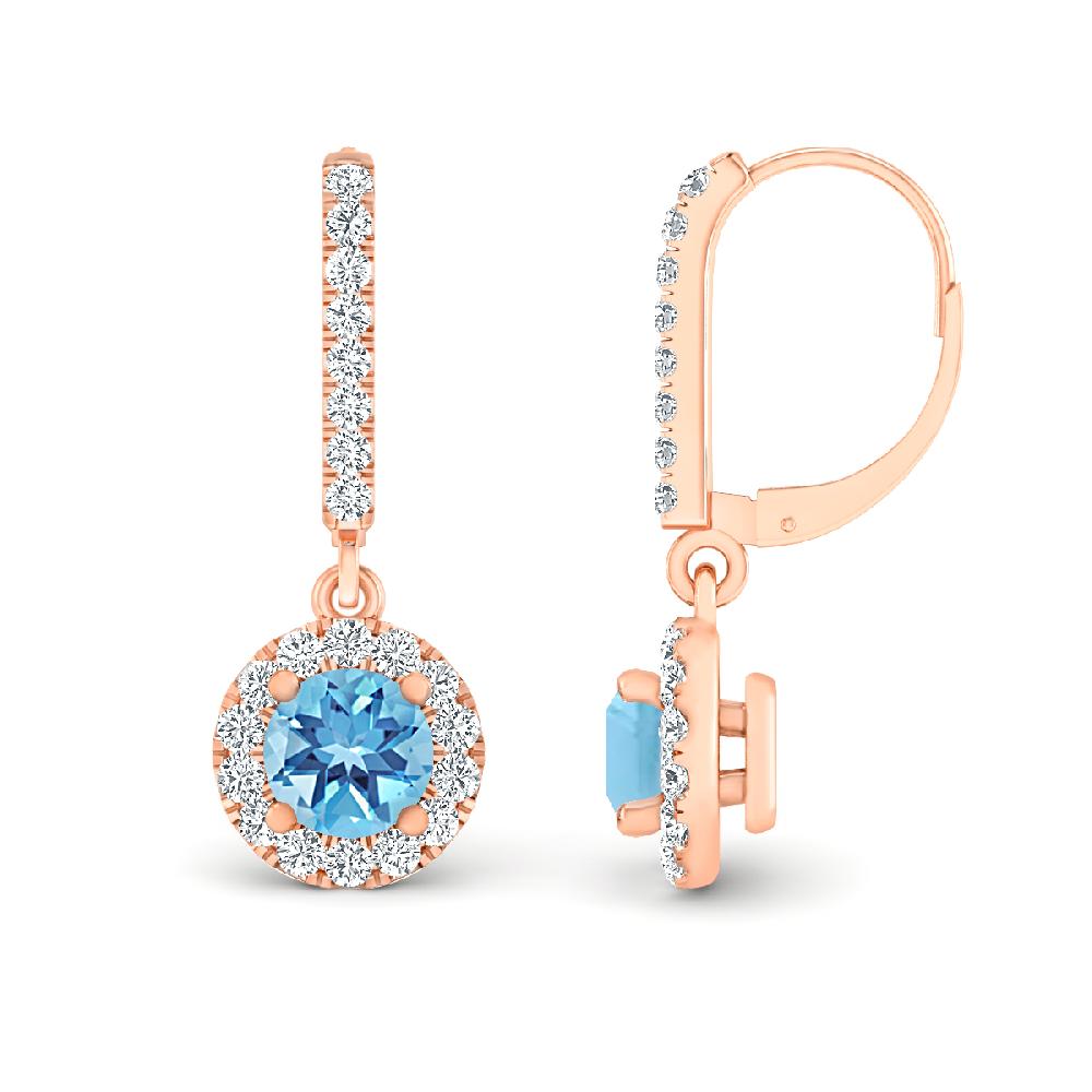 Rose Gold - Blue Topaz