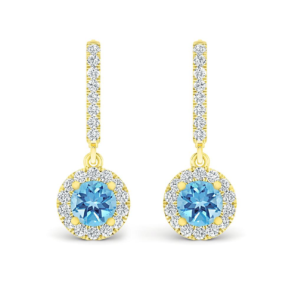 Yellow Gold - Blue Topaz