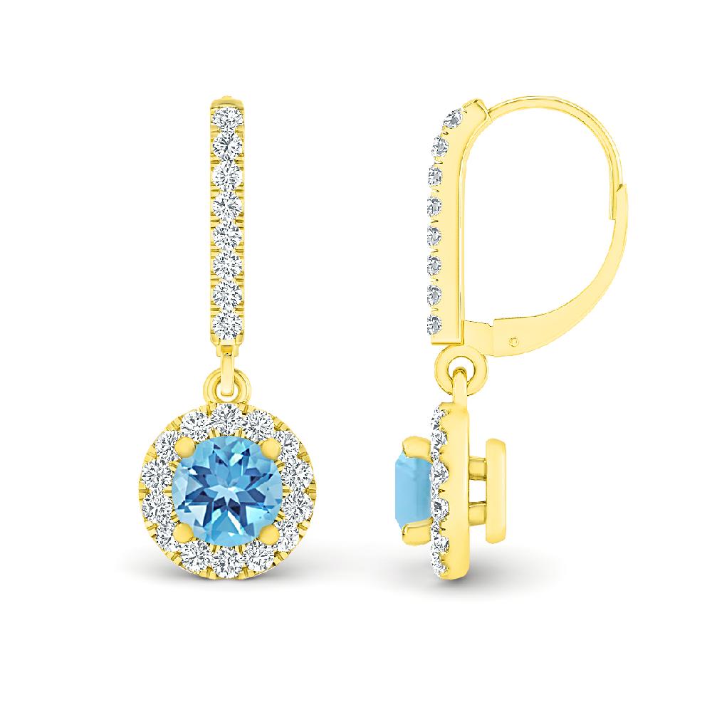 Yellow Gold - Blue Topaz