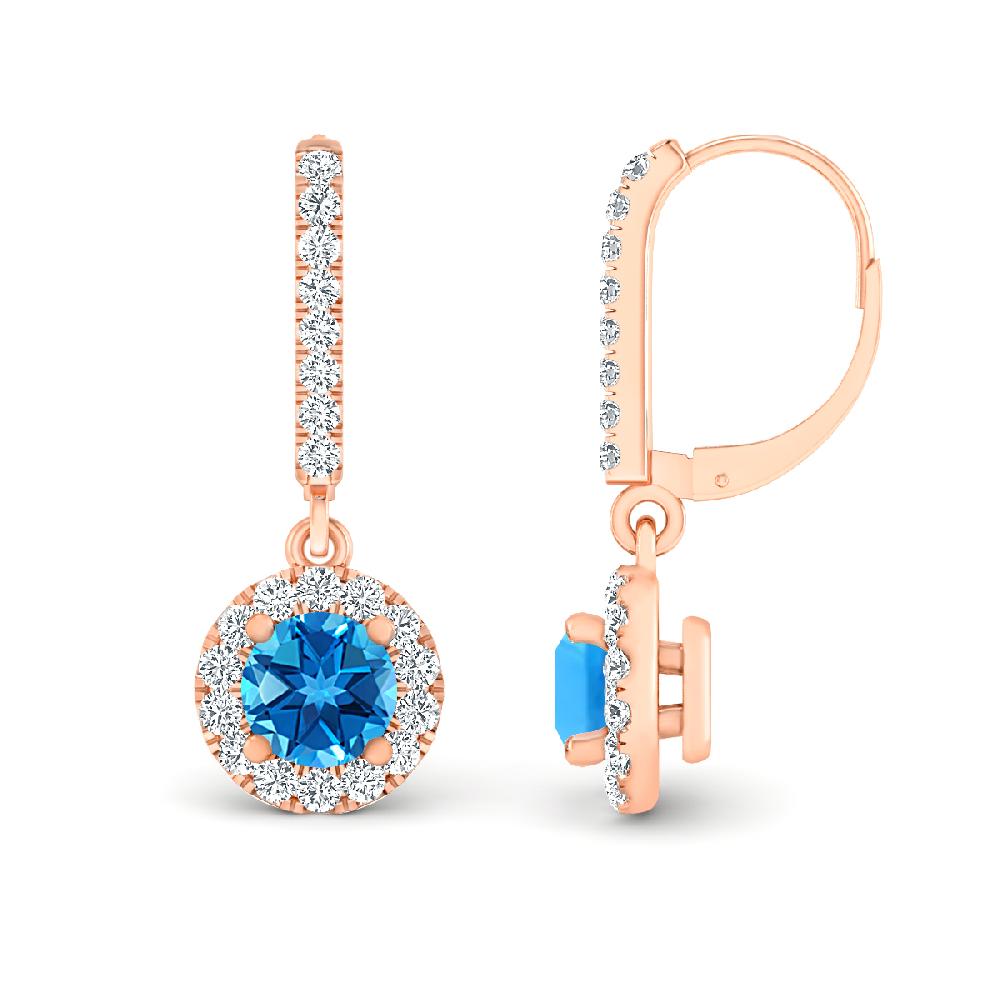 Rose Gold - Blue Topaz