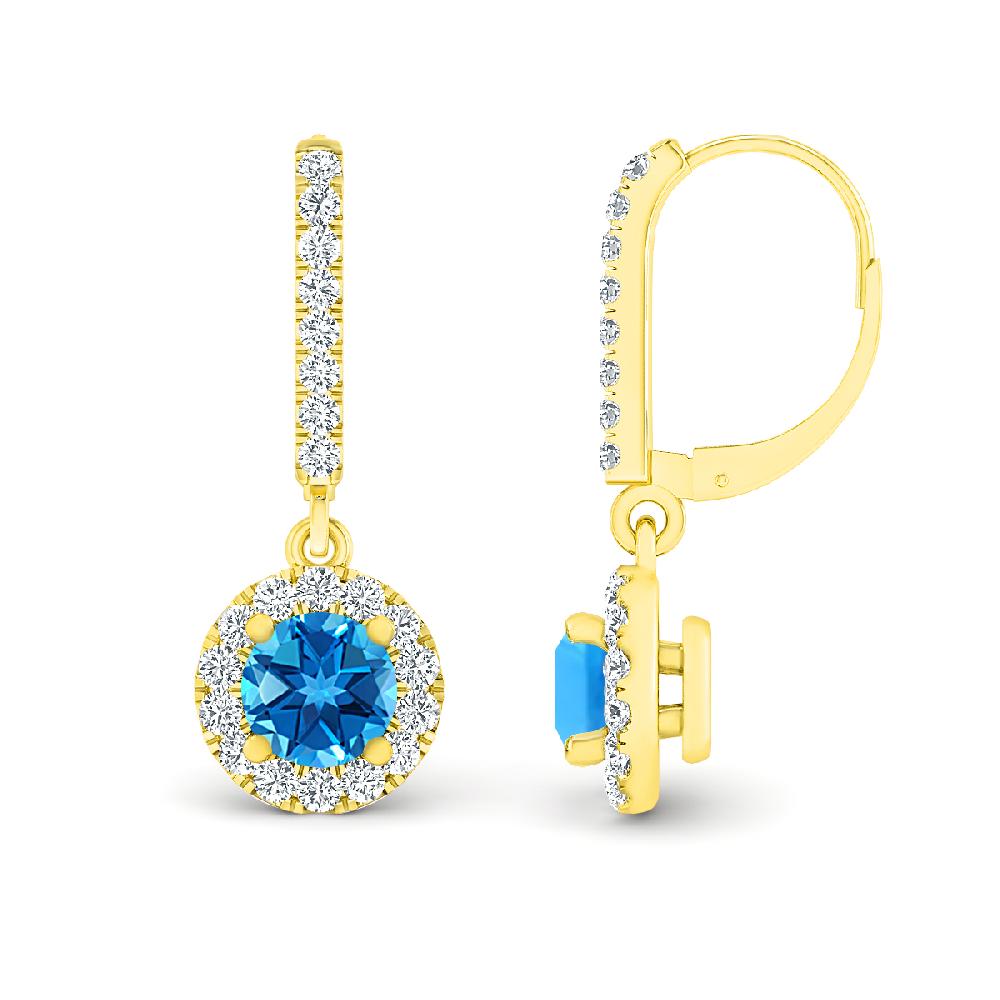 Yellow Gold - Blue Topaz