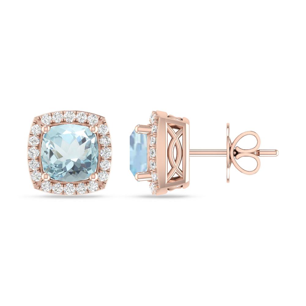 Rose Gold - Aquamarine