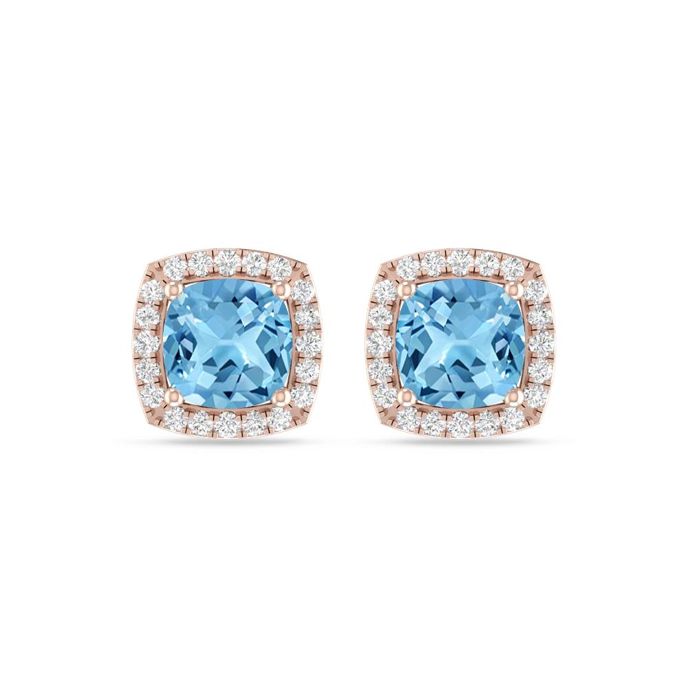 Rose Gold - Blue Topaz