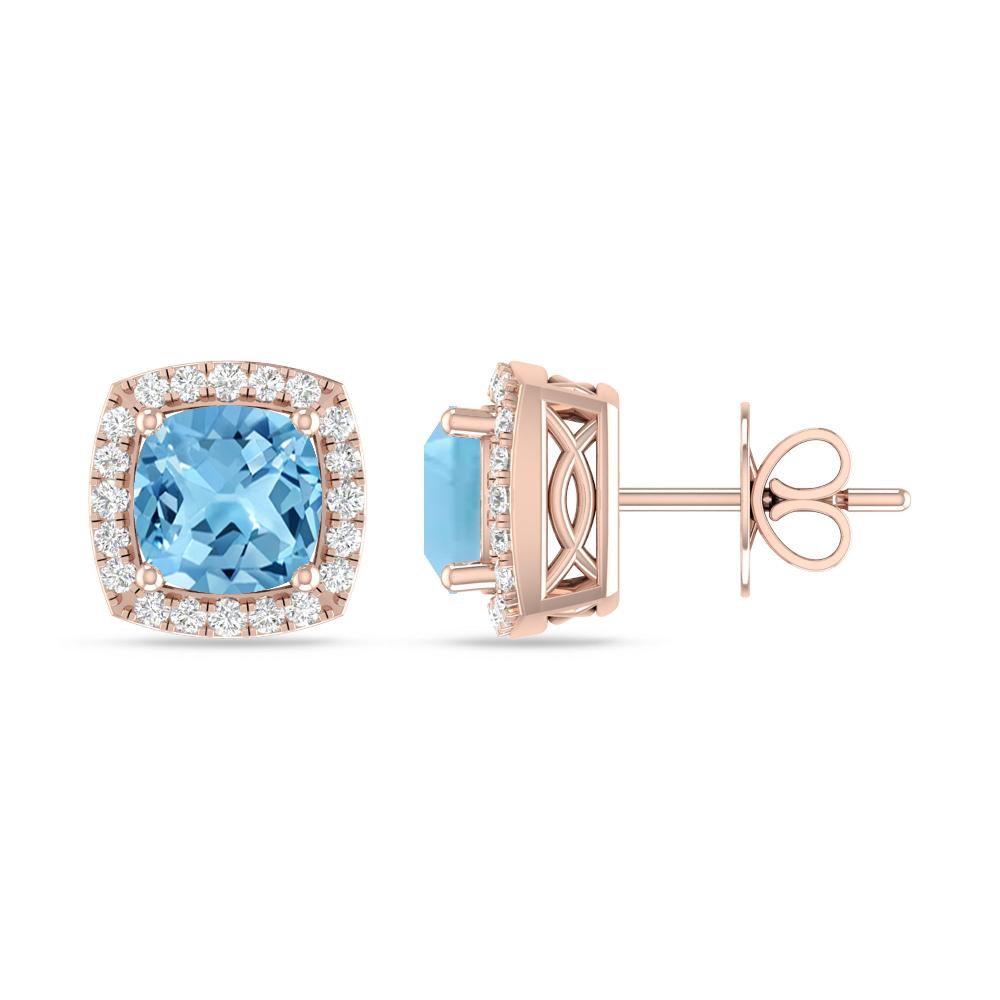 Rose Gold - Blue Topaz
