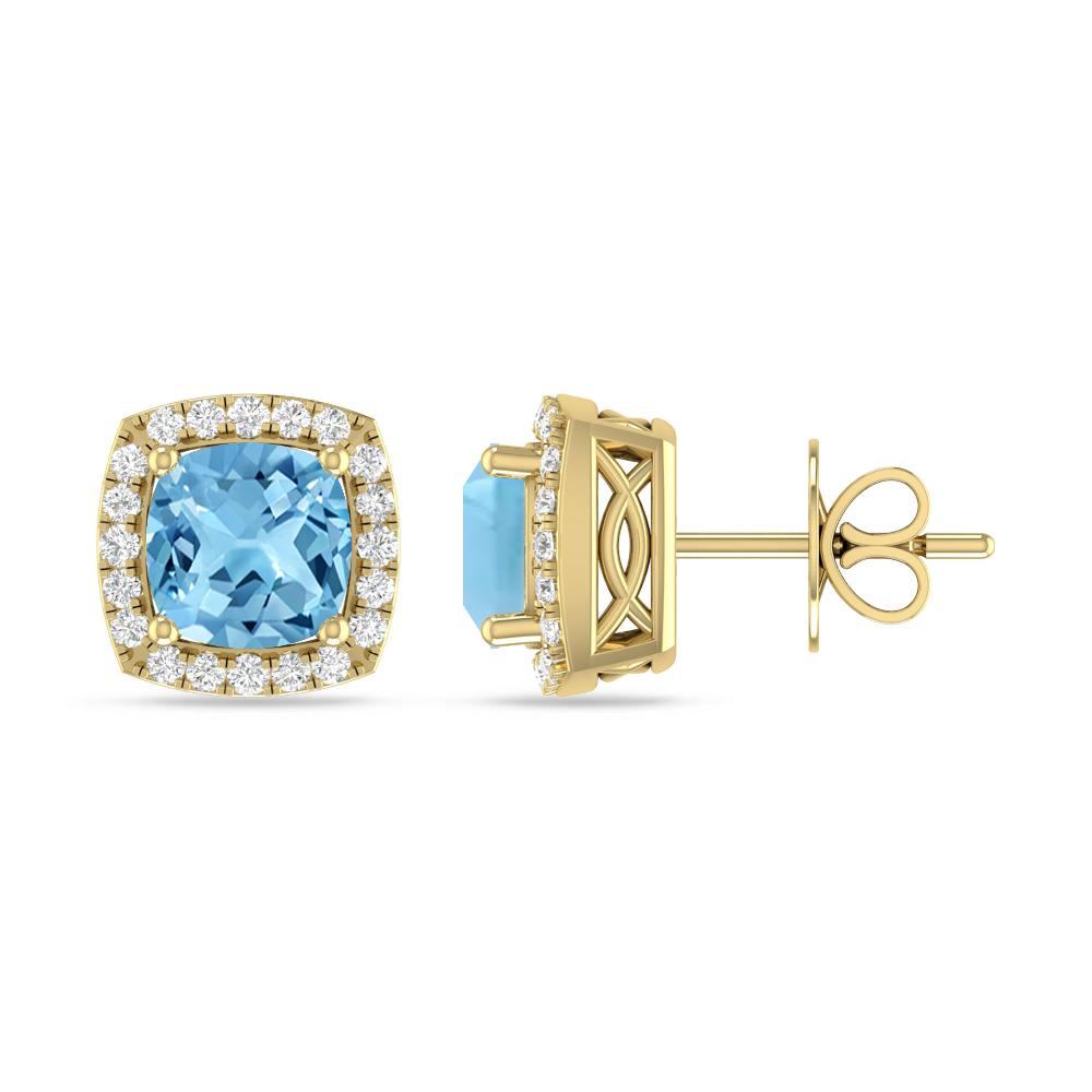 Yellow Gold - Blue Topaz