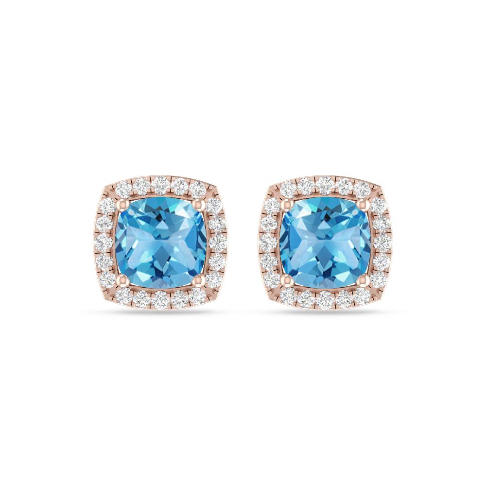 Rose Gold - Blue Topaz