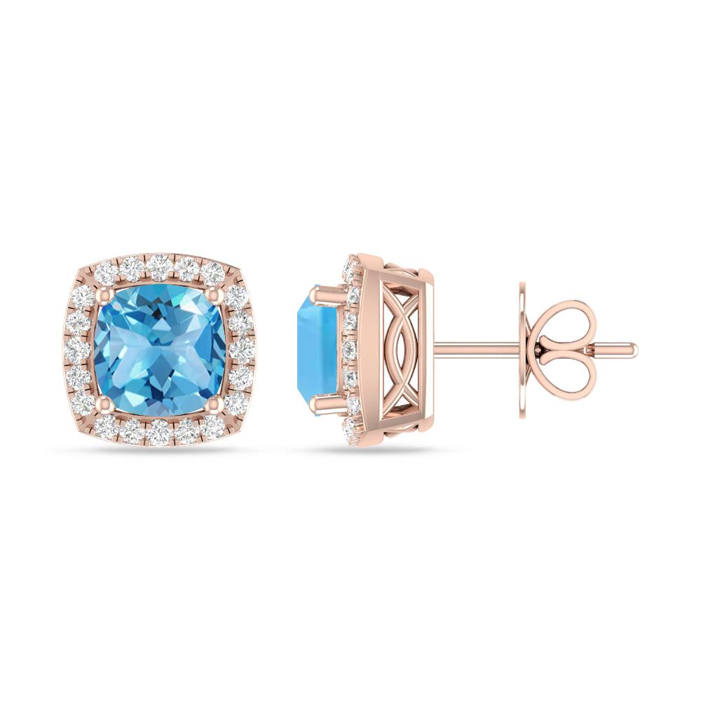 Rose Gold - Blue Topaz