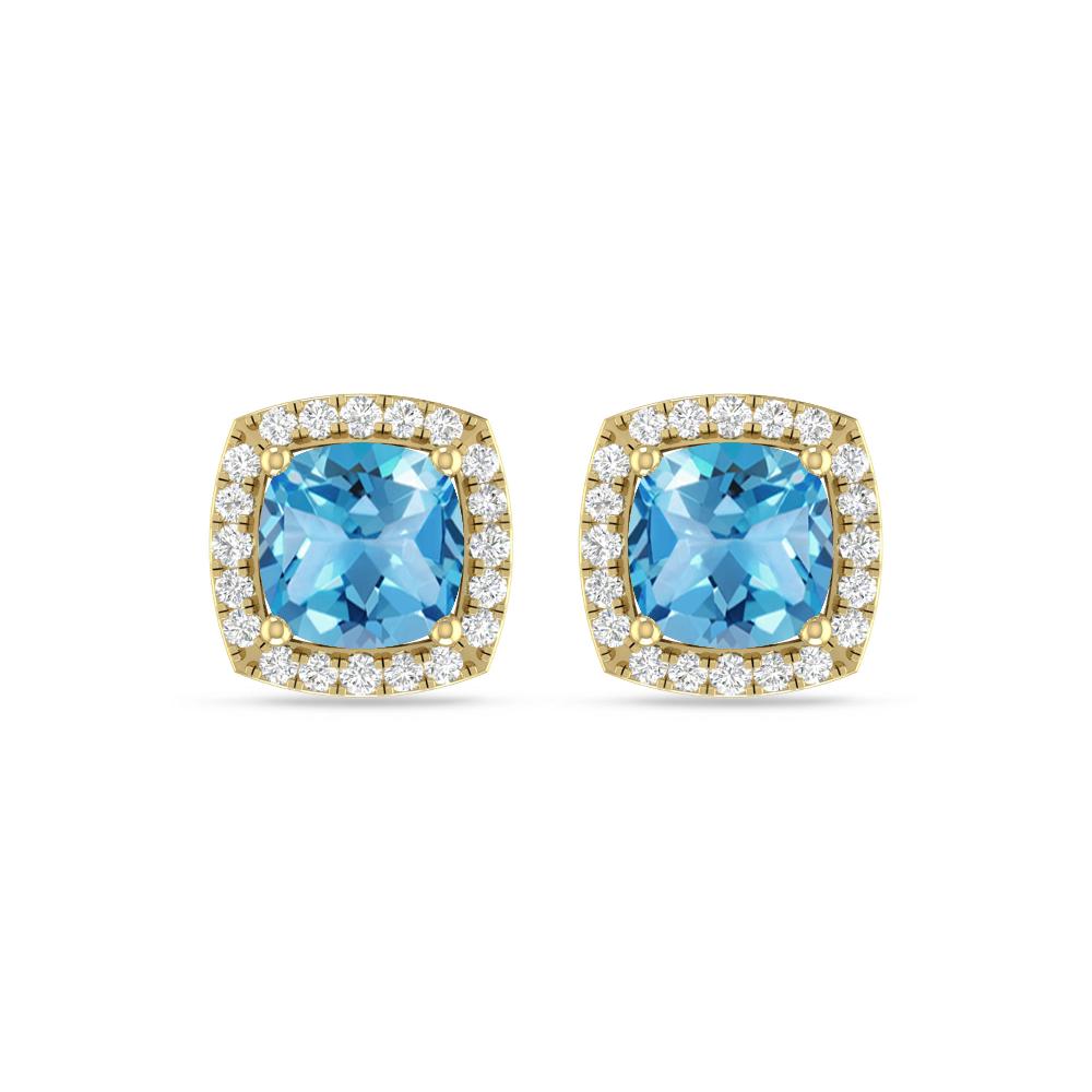 Yellow Gold - Blue Topaz