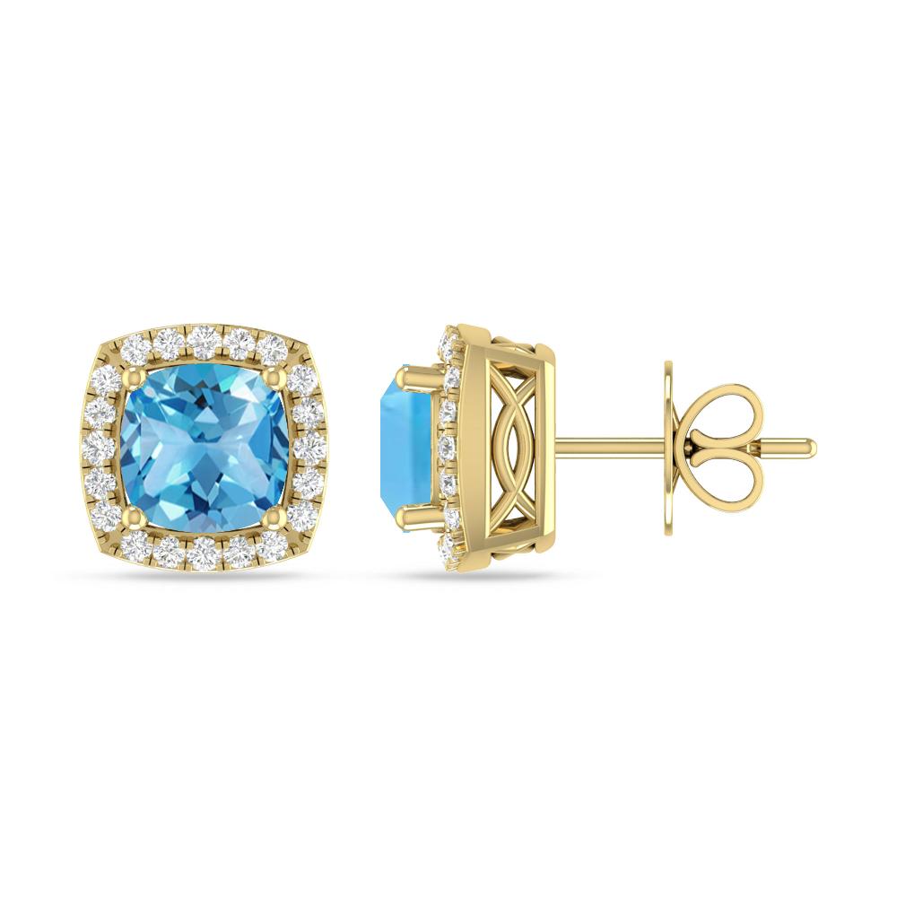 Yellow Gold - Blue Topaz