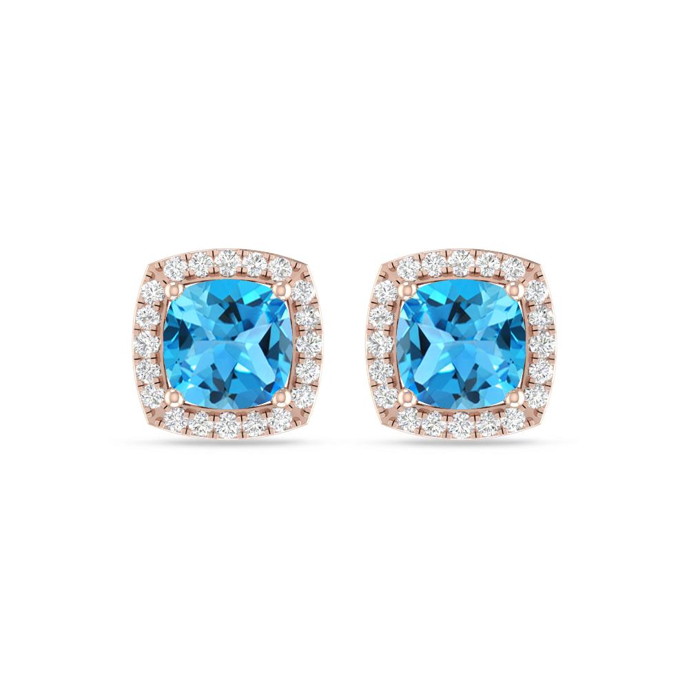 Rose Gold - Blue Topaz