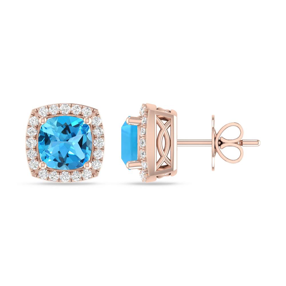 Rose Gold - Blue Topaz