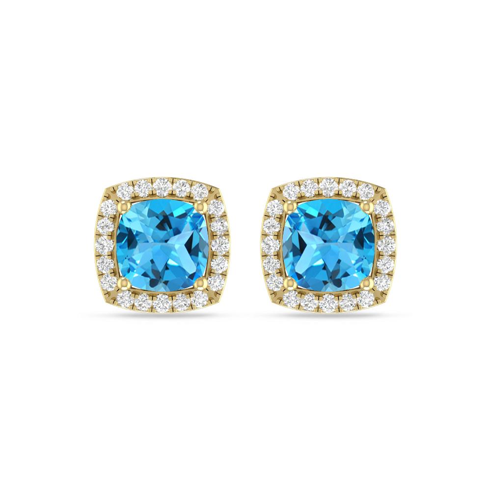 Yellow Gold - Blue Topaz