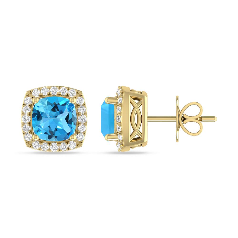Yellow Gold - Blue Topaz
