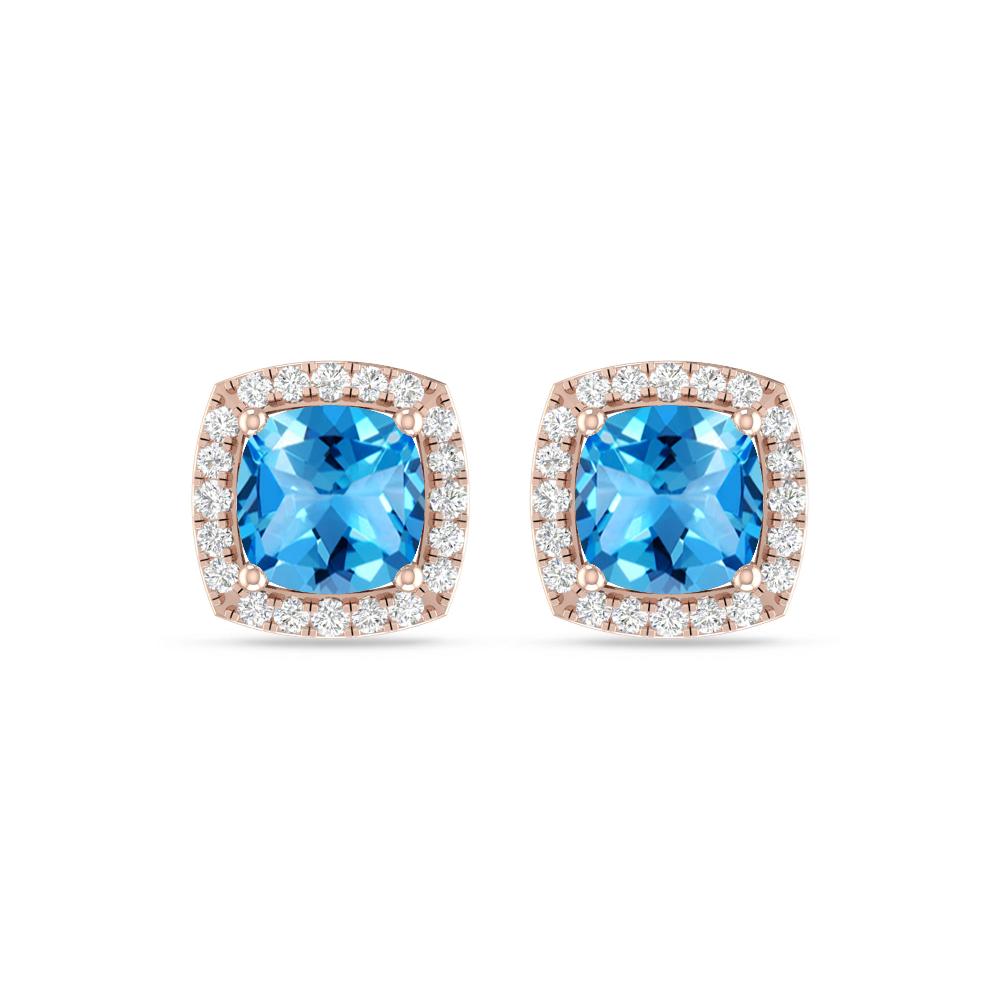 Rose Gold - Blue Topaz