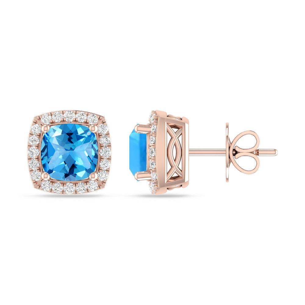 Rose Gold - Blue Topaz