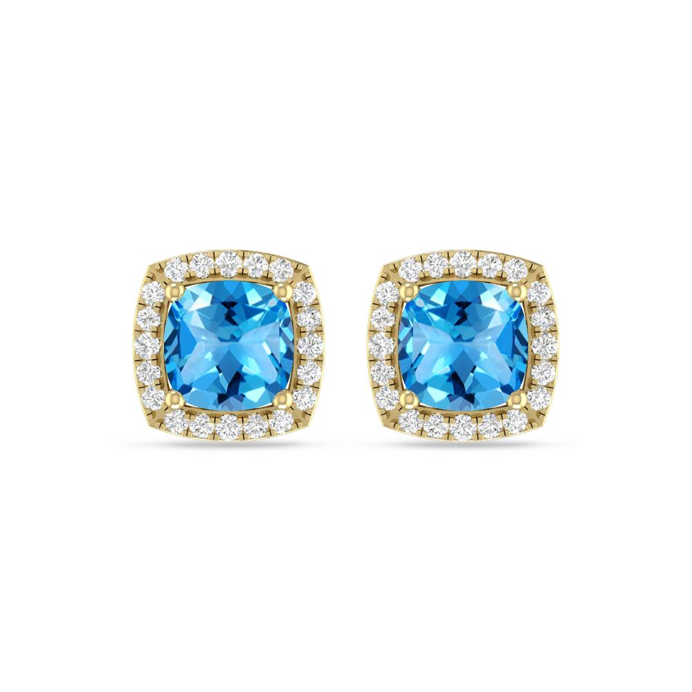 Yellow Gold - Blue Topaz