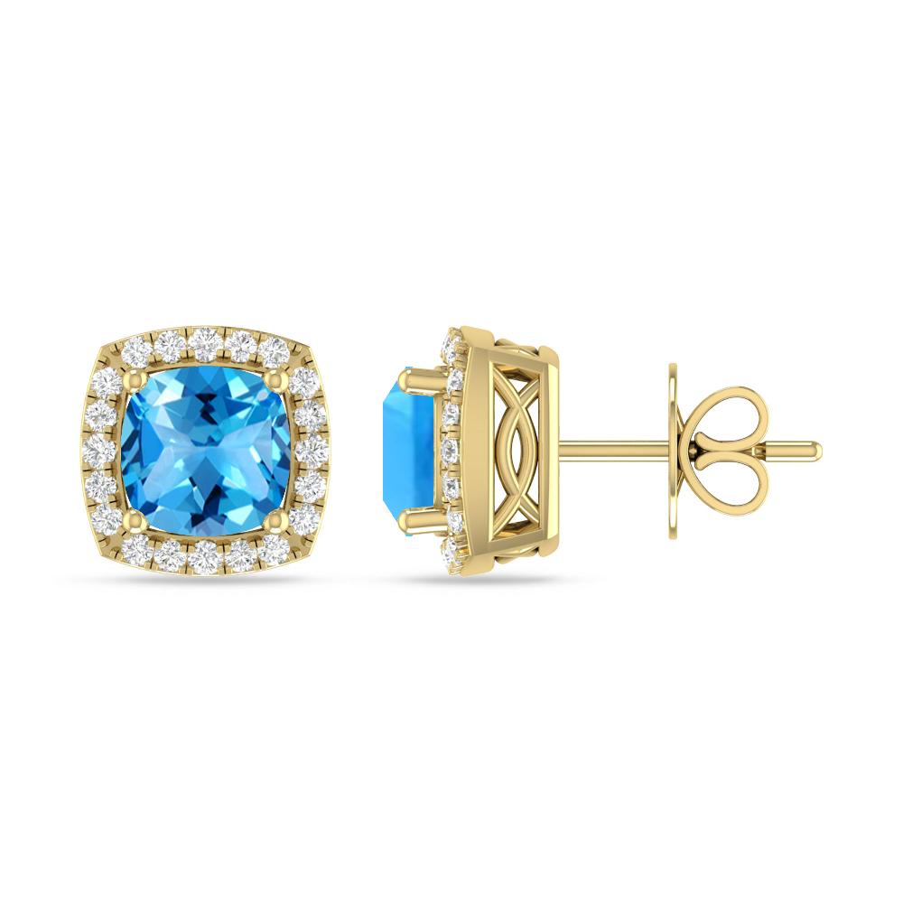 Yellow Gold - Blue Topaz