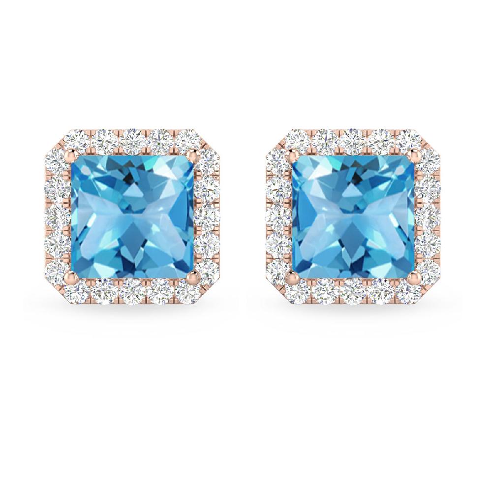 Rose Gold - Blue Topaz