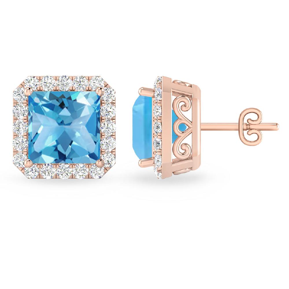 Rose Gold - Blue Topaz