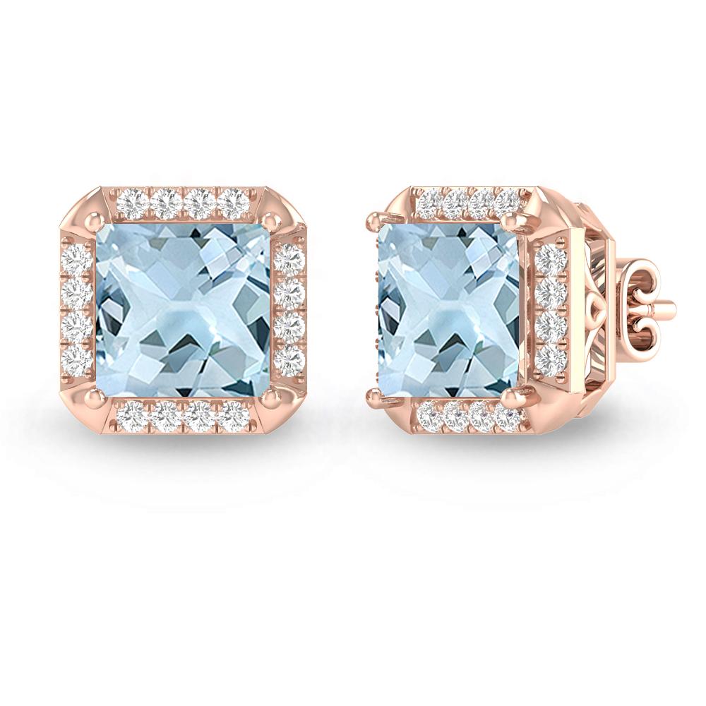 Rose Gold - Aquamarine