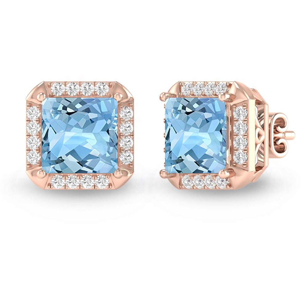 Rose Gold - Aquamarine